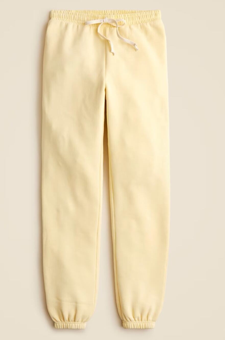 J.Crew Heritage Fleece Jogger Sweatpants Womens S Sunflower Sands Elastic Waist